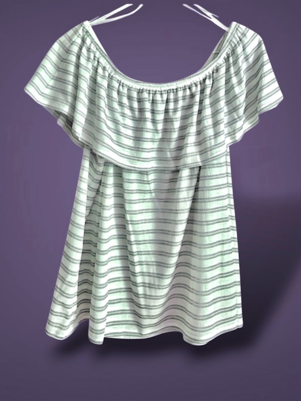 Ivanka Trump Coastal Off the Shoulder Blouse Striped L